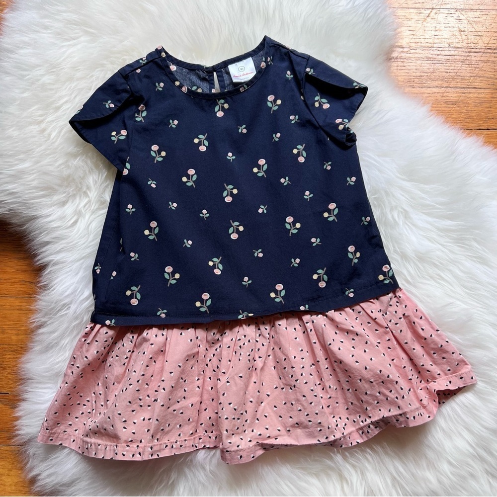 Hanna Andersson Floral Ruffle Girls Dress, Size 3T